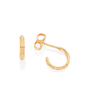 HALF HOOP EARRINGS 18K GOLD PLATED