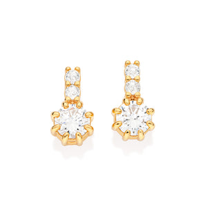 GOLD PLATED EARRING WITH ZIRCONIA