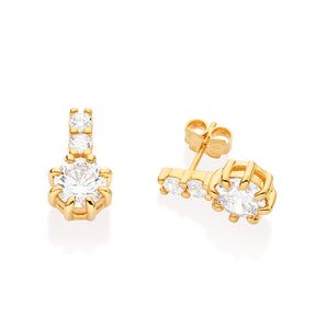 GOLD PLATED EARRING WITH ZIRCONIA