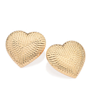 GOLD HEART BUTTON EARRINGS