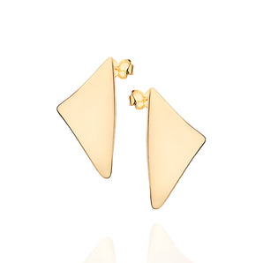 GOLD TRIANGLE BUTTON EARRINGS