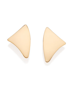 GOLD TRIANGLE BUTTON EARRINGS