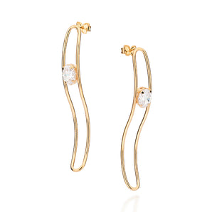 GOLD PLATED EARRING WITH ZIRCONIA