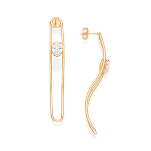 GOLD PLATED EARRING WITH ZIRCONIA