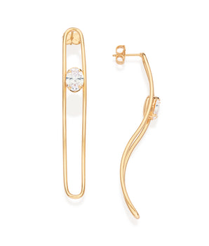 GOLD PLATED EARRING WITH ZIRCONIA