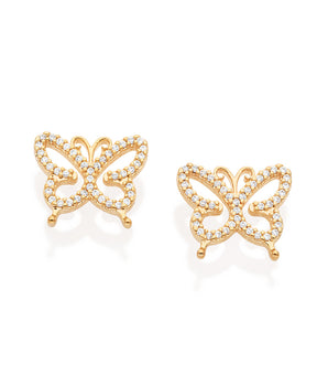 GOLD BUTTERFLY STUD EARRINGS