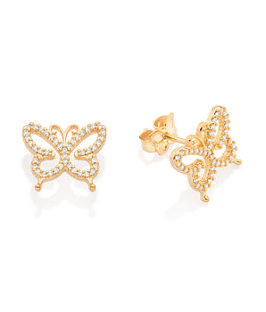 GOLD BUTTERFLY STUD EARRINGS