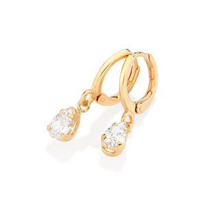 GOLD PLATED ZIRCONIA HOOP EARRINGS