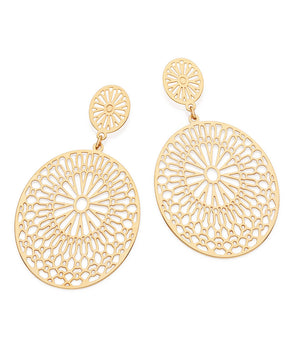 GOLD ARABESQUE MANDALA EARRINGS