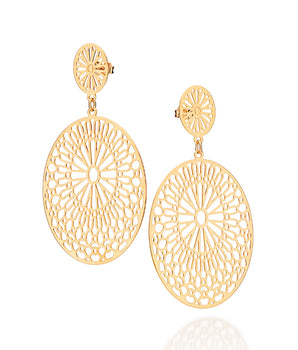 GOLD ARABESQUE MANDALA EARRINGS