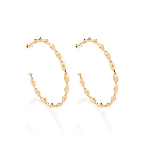 GOLD MODERN TWISTED LARGE HOOP EARRINGS
