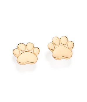 GOLD PUPPY PAW STUD EARRINGS