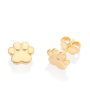 GOLD PUPPY PAW STUD EARRINGS