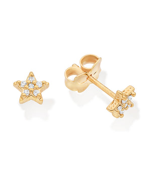 GOLD TINY STAR STUD EARRINGS