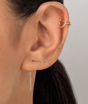 GOLD LOVE CHAIN EAR CUFF