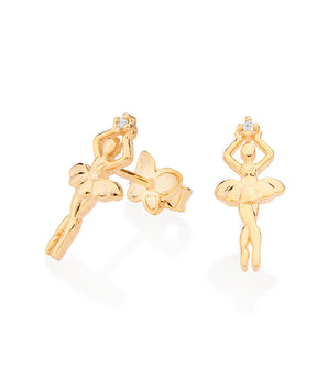 GOLD BALLERINA STUD EARRINGS
