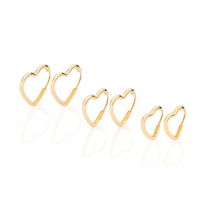 HEART HOOP EARRING SET PLATED