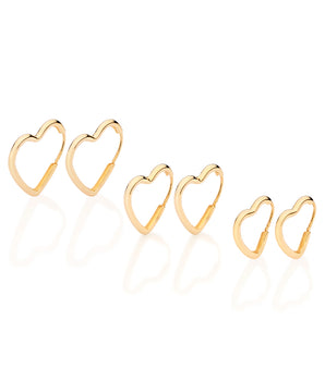 HEART HOOP EARRING SET PLATED
