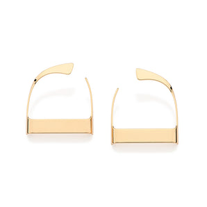 GOLD BUCKLE HOOP EARRINGS