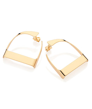 GOLD BUCKLE HOOP EARRINGS