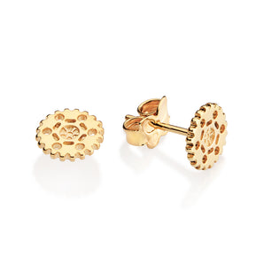 GOLD mensS GEAR STUD EARRINGS