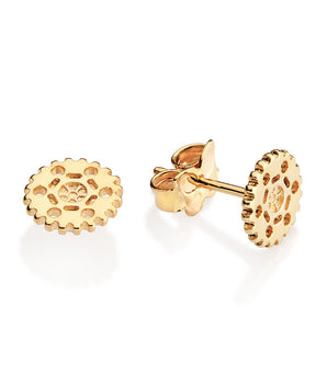 GOLD mensS GEAR STUD EARRINGS