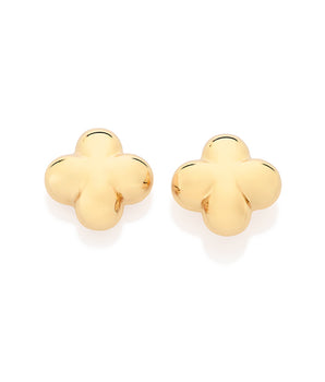 GOLD CHUNKY FLOWER STUD EARRINGS