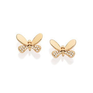 GOLD BRIGHT BUTTERFLY STUD EARRINGS