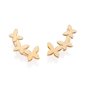 GOLD BUTTERFLY TRIO EARRINGS