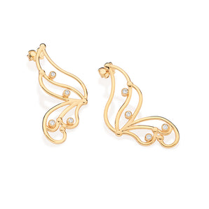 GOLD PLATED EARRING WITH ZIRCONIA