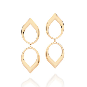 GOLD DOUBLE DROP MAXI EARRINGS