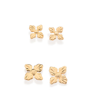 GOLD FOUR PETAL FLOWER EARRING KIT