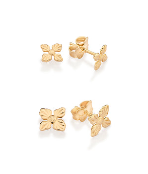 GOLD FOUR PETAL FLOWER EARRING KIT