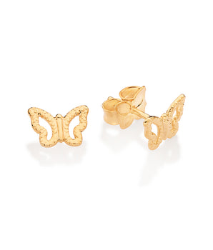 GOLD HOLLOWED BUTTERFLY STUD EARRINGS