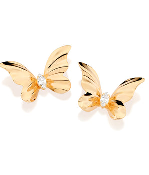 GOLD PLATED EARRING WITH ZIRCONIA