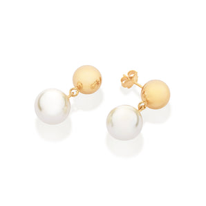GOLD PEARL PENDULUM EARRINGS
