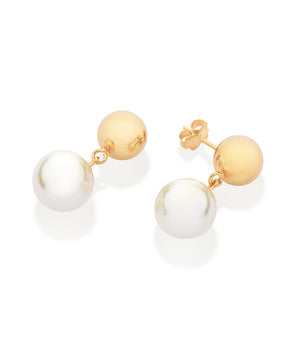 GOLD PEARL PENDULUM EARRINGS