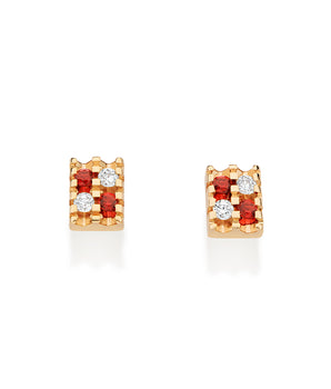 GOLD GLAM TIME STUD EARRINGS