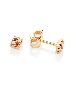 GOLD GLAM TIME STUD EARRINGS