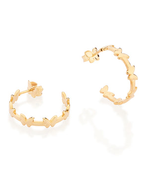 GOLD BUTTERFLY HOOP EARRINGS