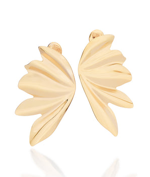 GOLD HALF BUTTERFLY WING MAXI EARRINGS