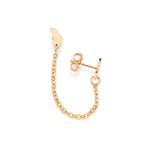 GOLD BUTTERFLY WINGS CHAIN EARRING