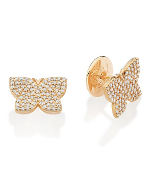 GOLD FULLY STUDDED BUTTERFLY STUD EARRINGS
