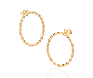 GOLD WOVEN CIRCLE EARRINGS