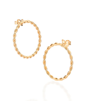 GOLD WOVEN CIRCLE EARRINGS