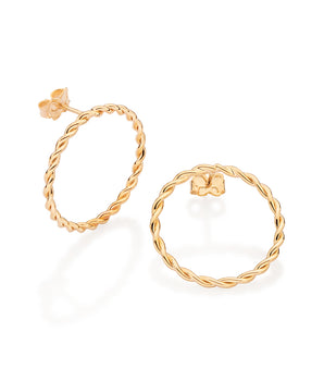 GOLD WOVEN CIRCLE EARRINGS