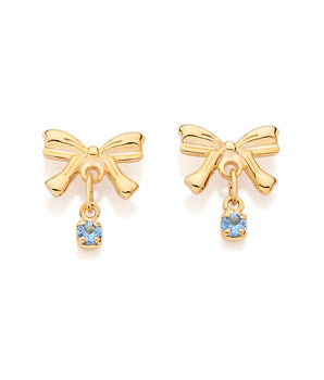 GOLD GIFT BOW STUD EARRINGS