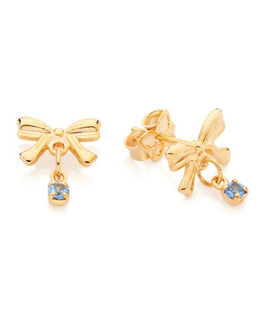 GOLD GIFT BOW STUD EARRINGS