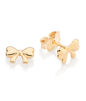 GOLD BOW STUD EARRINGS