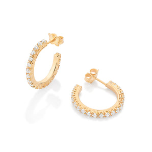 GOLD PLATED EARRING WITH ZIRCONIA